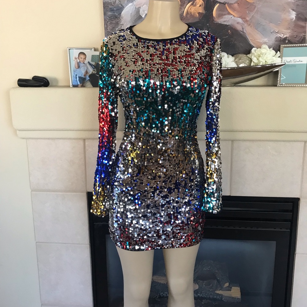 Multi color sequin  bodycon dress  it’s size medium